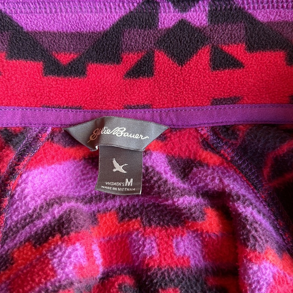 ⚡️FLASH SALE⚡️ Eddie Bauer Fleece Quarter Zip Aztec Print Size Medium - Picture 6 of 6